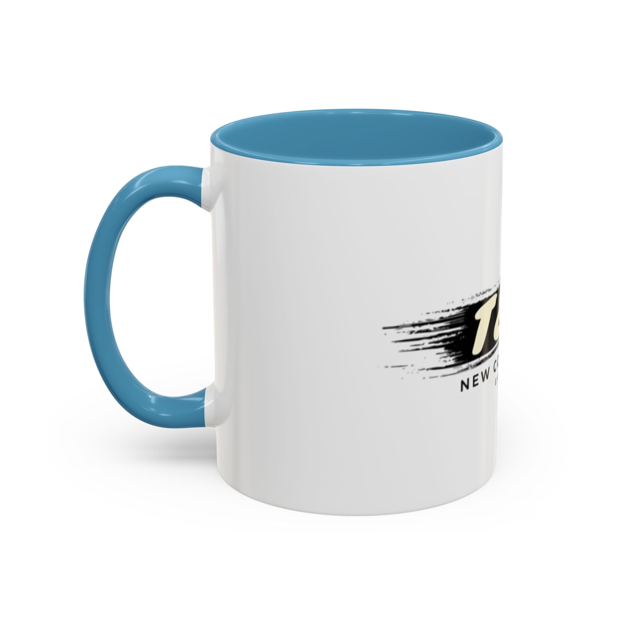 T&P New Collection Accent Coffee Mug — 11/15oz Ceramic Mug with Black Handle & Rim