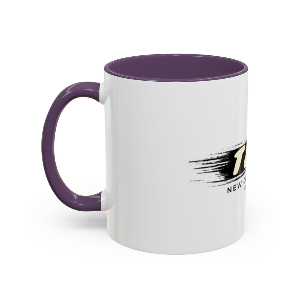 T&P New Collection Accent Coffee Mug — 11/15oz Ceramic Mug with Black Handle & Rim
