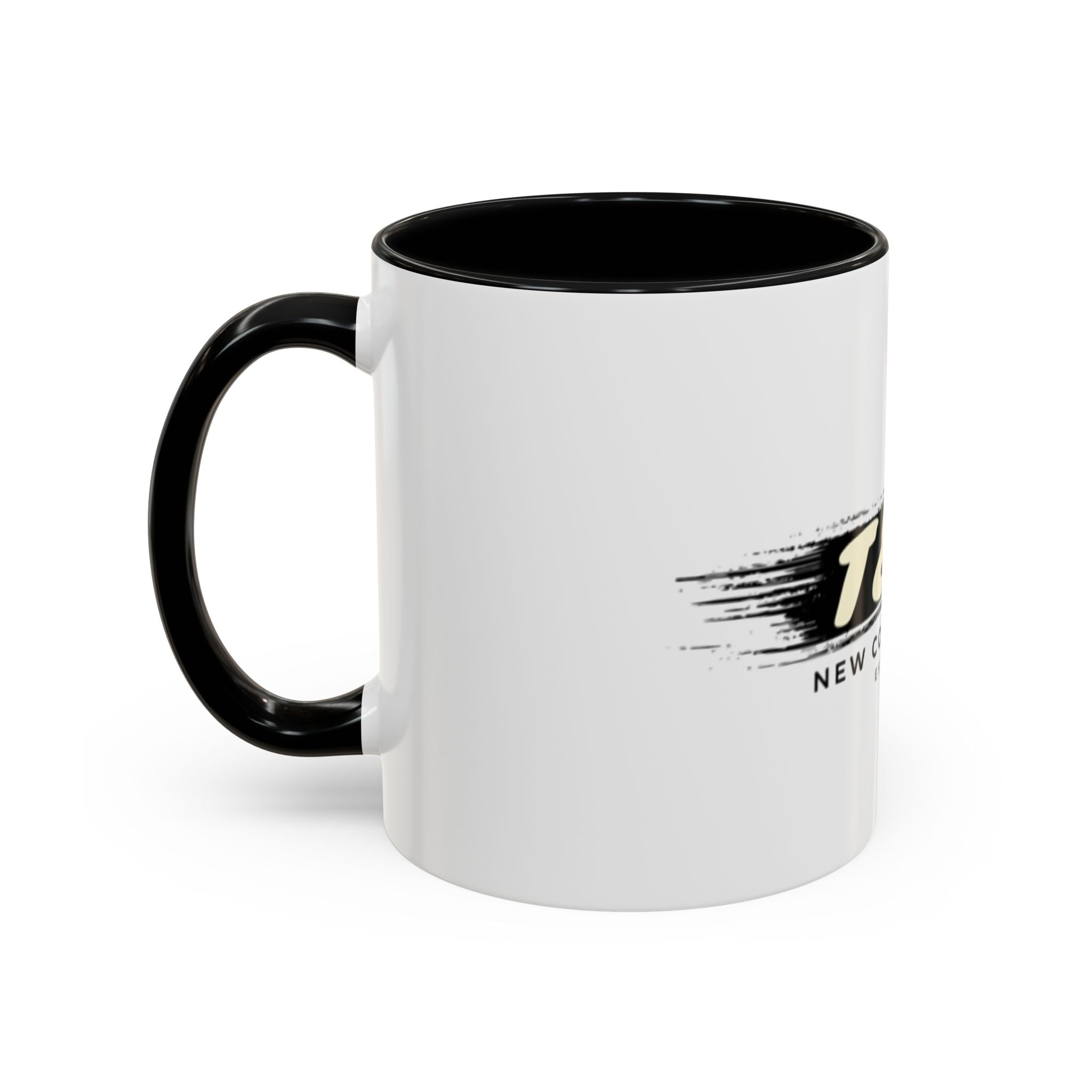 T&P New Collection Accent Coffee Mug — 11/15oz Ceramic Mug with Black Handle & Rim