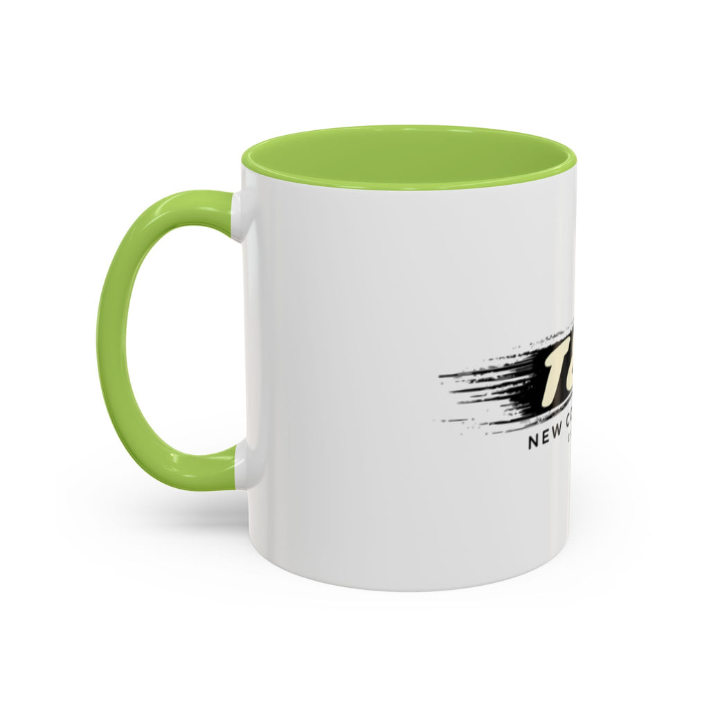T&P New Collection Accent Coffee Mug — 11/15oz Ceramic Mug with Black Handle & Rim